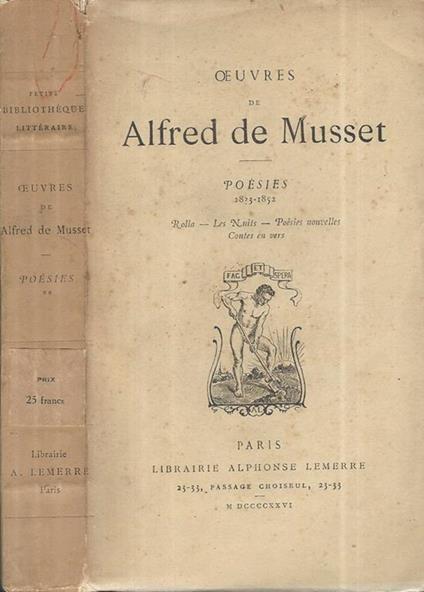 Poesies. 1823-1852 - Alfred de Musset - copertina