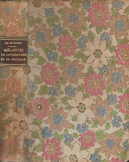 Melanges de litterature et de critique - Alfred de Musset - copertina
