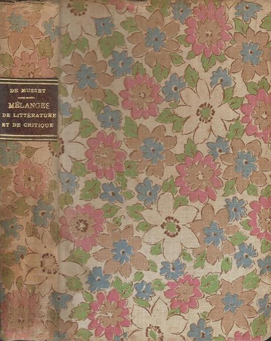 Melanges de litterature et de critique - Alfred de Musset - copertina