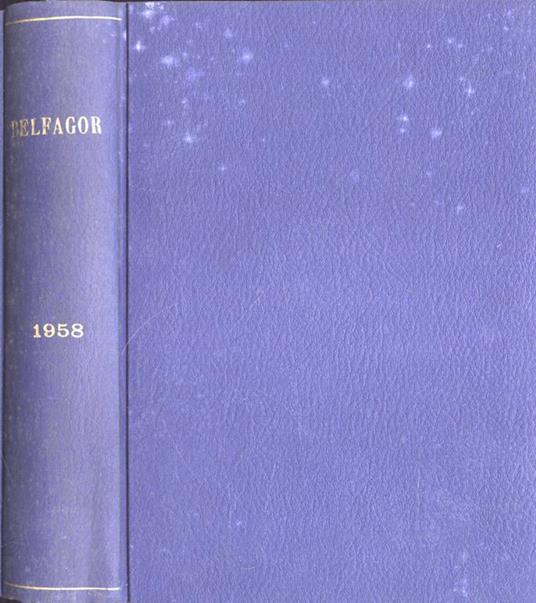 Belfagor Anno 1958. Rassegna di varia umanità - copertina