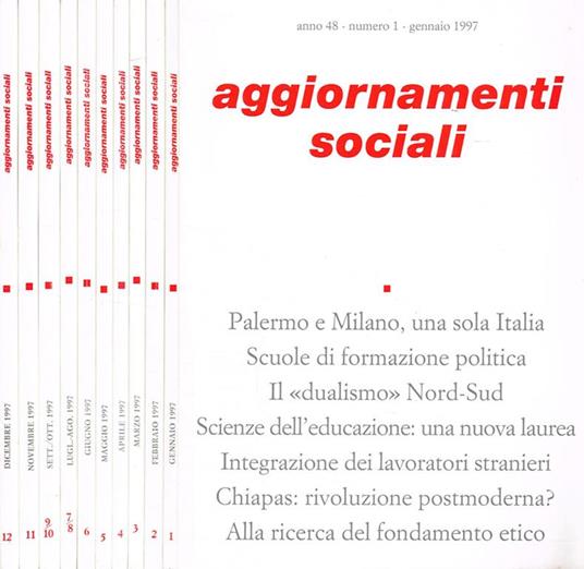 Aggiornamenti Sociali anno 48 - Bartolomeo Sorge - copertina