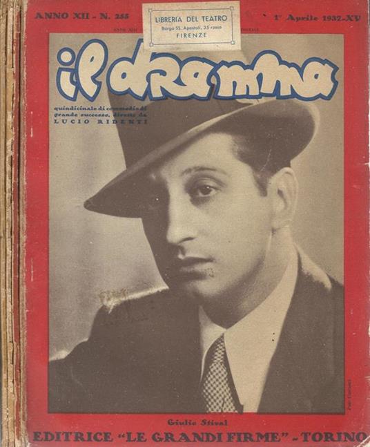 Il Dramma. Quindicinale di commedie di grande successo. Anno 1937 - copertina