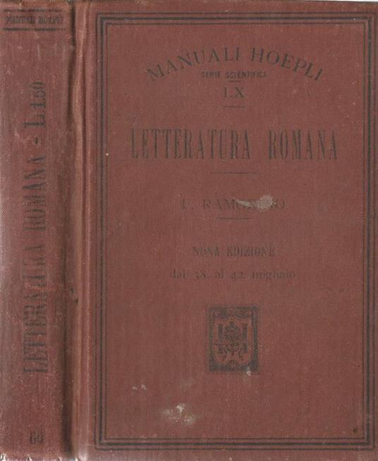 Letteratura romana - Felice Ramorino - copertina