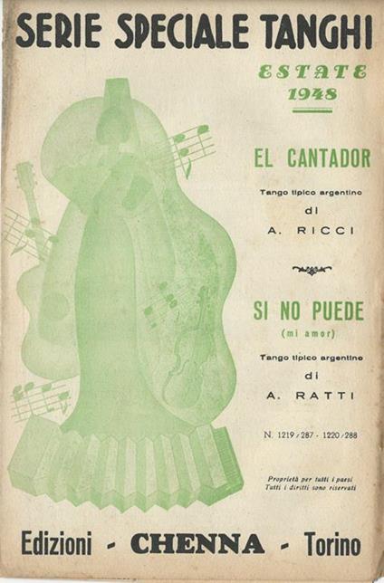 Serie speciale Tanghi. El cantador- si no puede - copertina