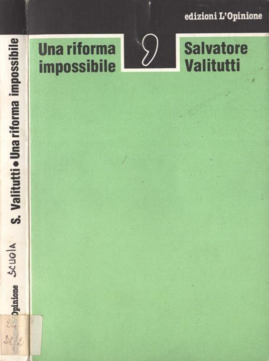 Una riforma impossibile - Salvatore Valitutti - copertina