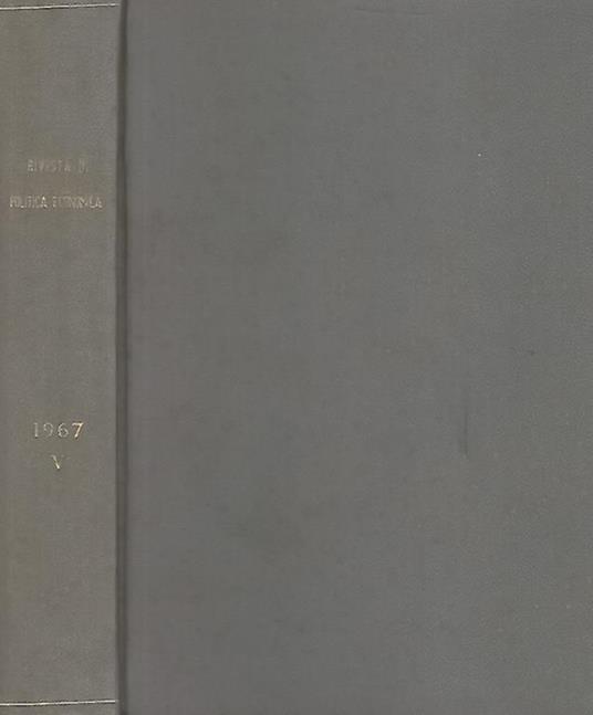Rivista di Politica Economica vol.V - copertina