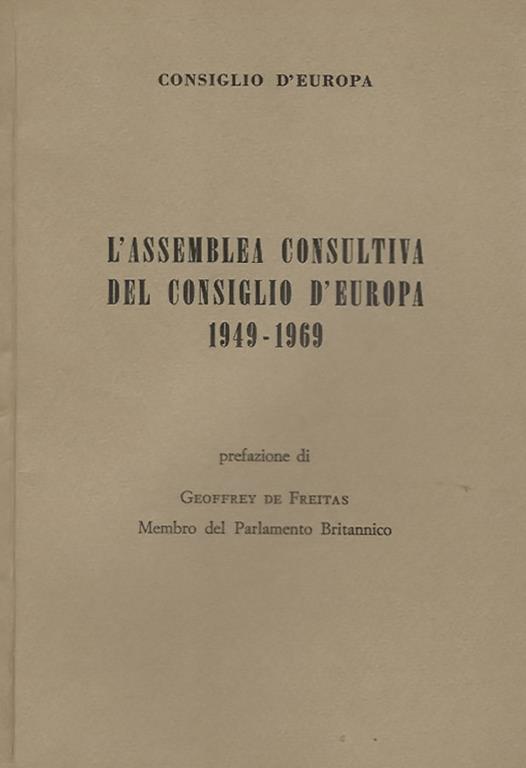 L' assemblea consultiva del Consiglio D'Europa 1949 - 1969 - Consiglio d'Europa - copertina