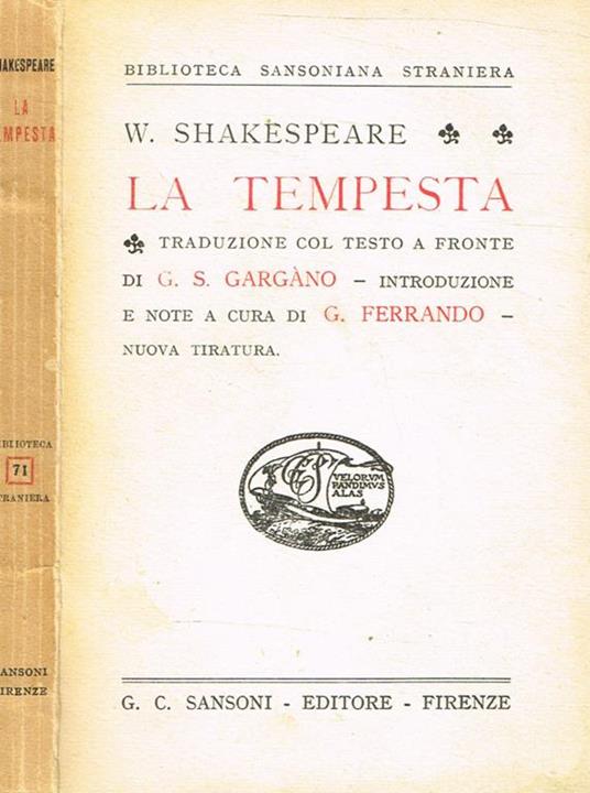 La tempesta - William Shakespeare - copertina