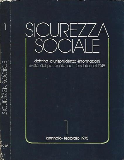 Sicurezza sociale. dottrina - giurisprudenza - informazioni - copertina