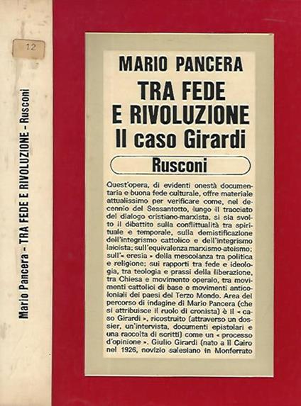 Tra fede e rivoluzione. Il caso Girardi - Mario Pancera - copertina