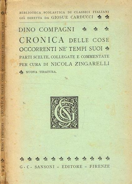 Cronica delle cose occorrenti ne'tempi suoi - Dino Compagni - copertina