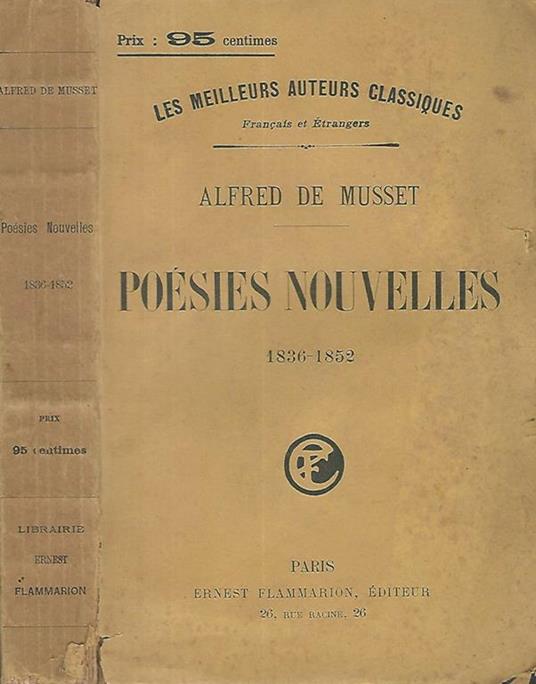 Poesies nouvelles 1836-1852 - Alfred de Musset - copertina
