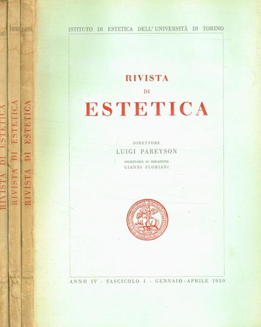 Rivista di estetica. Anno IV - Luigi Pareyson - copertina