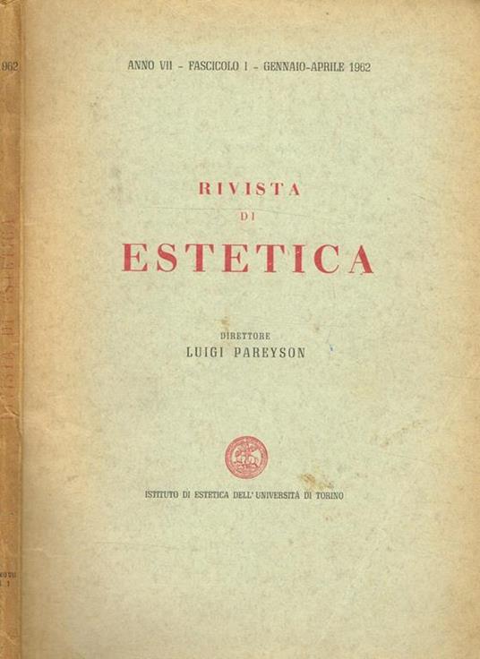 Rivista di estetica anno VII fasc.I - Luigi Pareyson - copertina