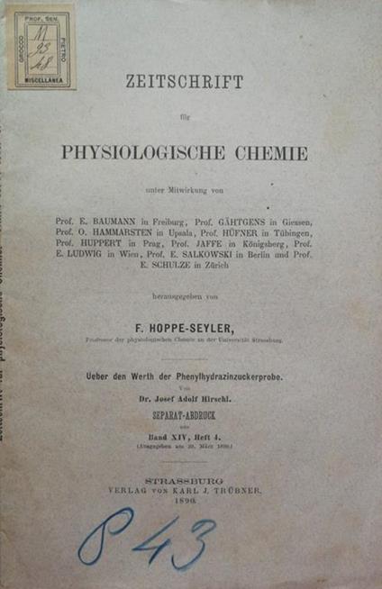 Ueber den werth der phenylhydrazinzuckerprobe - copertina