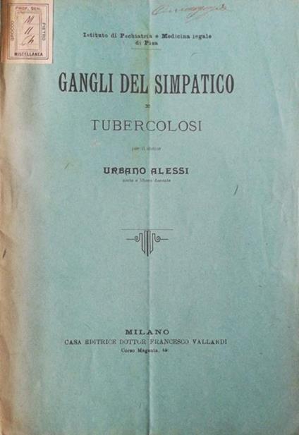 Gangli del simpatico e tubercolosi - Urbano Alessi - copertina