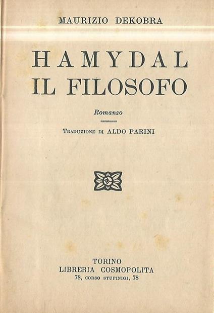 Hamydal il filosofo - Maurice Dekobra - copertina