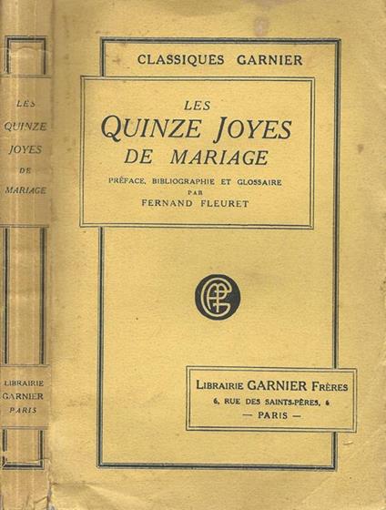 Les Quinze Joyes de Mariage - copertina