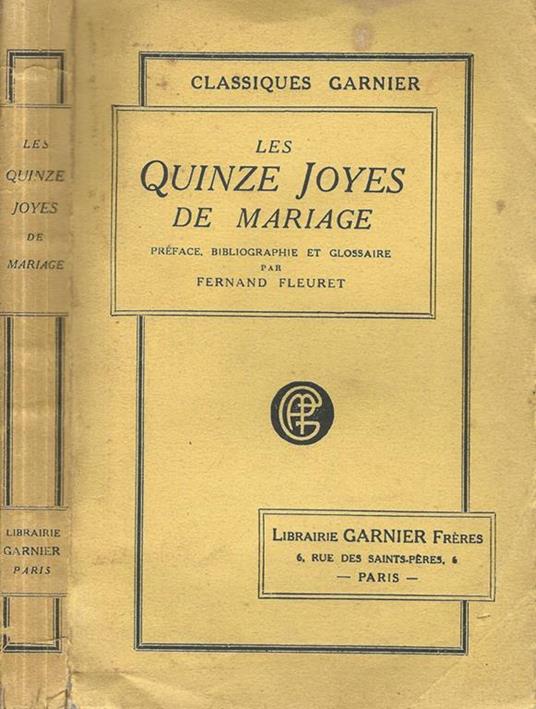 Les Quinze Joyes de Mariage - copertina