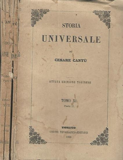 Storia universale Tomo XI-parte II - Cesare Cantù - copertina