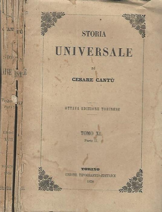 Storia universale Tomo XI-parte II - Cesare Cantù - copertina
