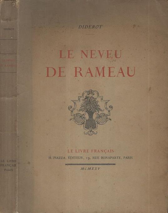 Le neveu de Rameau - Jean-Baptiste d' Alembert - copertina