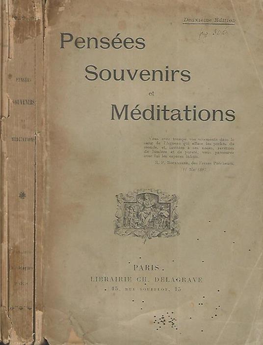 Pensées Souvenirs et Meditations - copertina