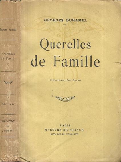 Querelles de Famille - Georges Duhamel - copertina