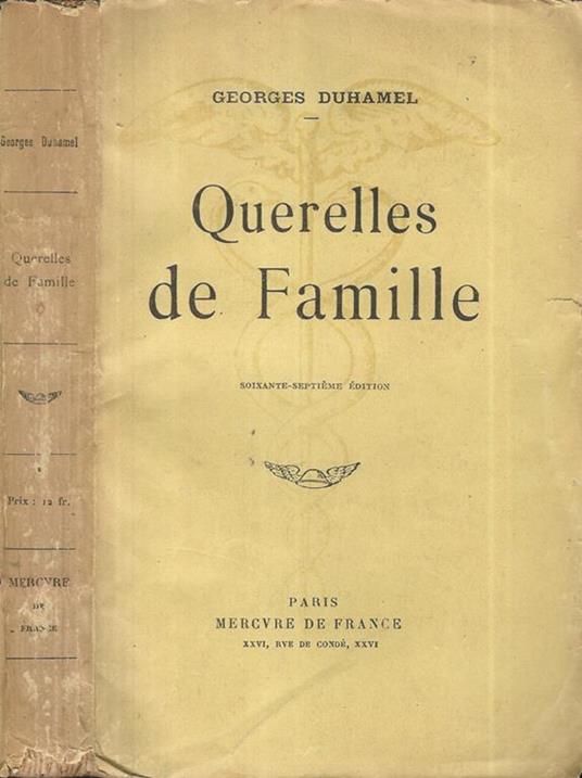 Querelles de Famille - Georges Duhamel - copertina