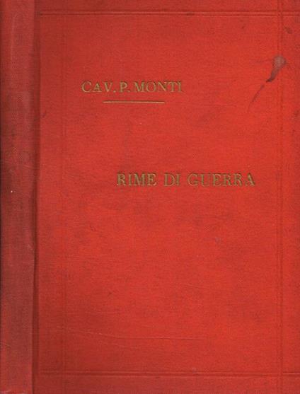 Rime di guerra - Pietro Monti - copertina