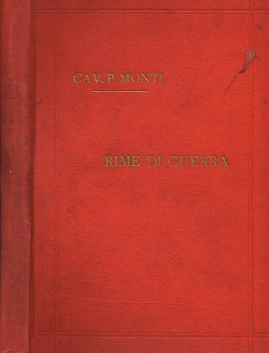 Rime di guerra - Pietro Monti - copertina