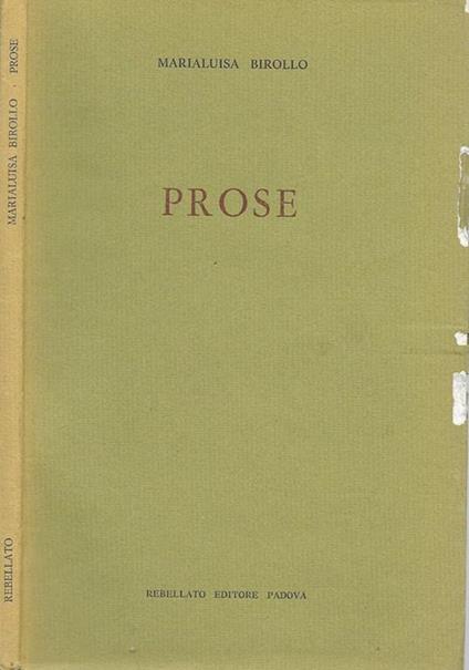 Prose - Marialuisa Birollo - copertina