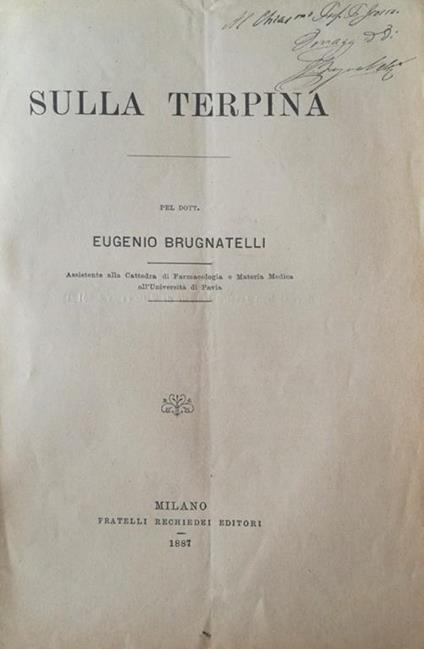 Sulla terpina - Eugenio Brugnatelli - copertina