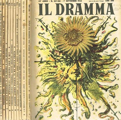 Il dramma. Quindicinale di commedie di grande successo anno XXIX n.170/171/172, 173, 176, 177, 178, 179, 180, 182, 183, 187/188 - Lucio Ridenti - copertina