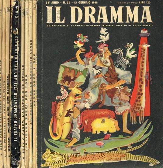 Il dramma. Quindicinale di commedie di grande successo anno XXIV n.53, 54, 55, 56, 57/58/59, 66, 71, 72 - Lucio Ridenti - copertina