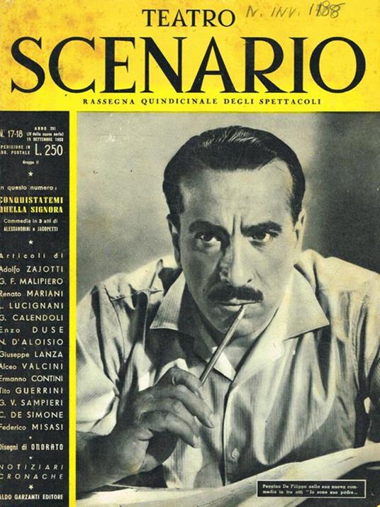 Teatro Scenario. Rassegna quindicinale degli spettacoli. Anno XVI n.17-18 - Egidio Ariosto - copertina