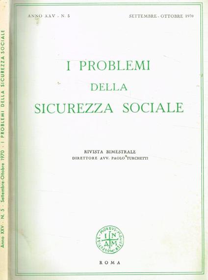 I problemi della sicurezza sociale. Rivista bimestrale anno XXV n.5 - Paolo Turchetti - copertina