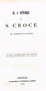 Il 3 ottobre in S.Croce