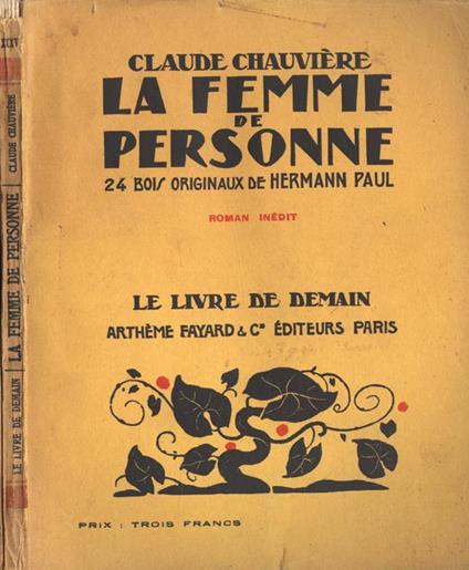 La femme de personne - Claude Chauvière - copertina