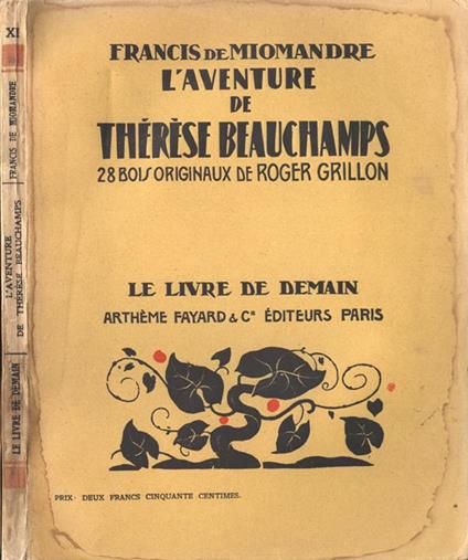 L' aventure de Thèrèse Beauchamps. - Francis de Miomandre - copertina