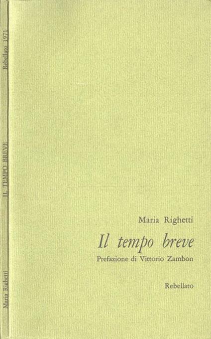 Il tempo breve - Maria Righetti - copertina