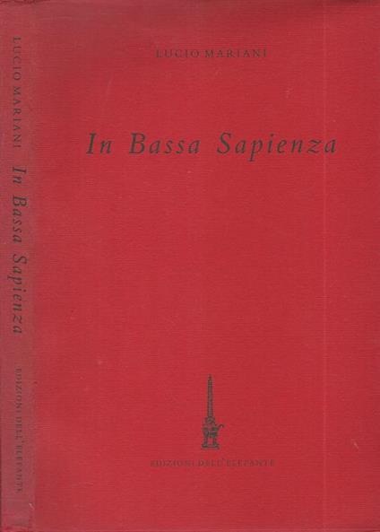 In bassa sapienza - Lucio Mariani - copertina