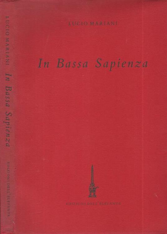 In bassa sapienza - Lucio Mariani - copertina