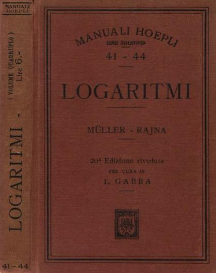 Logaritmi - Muller - copertina