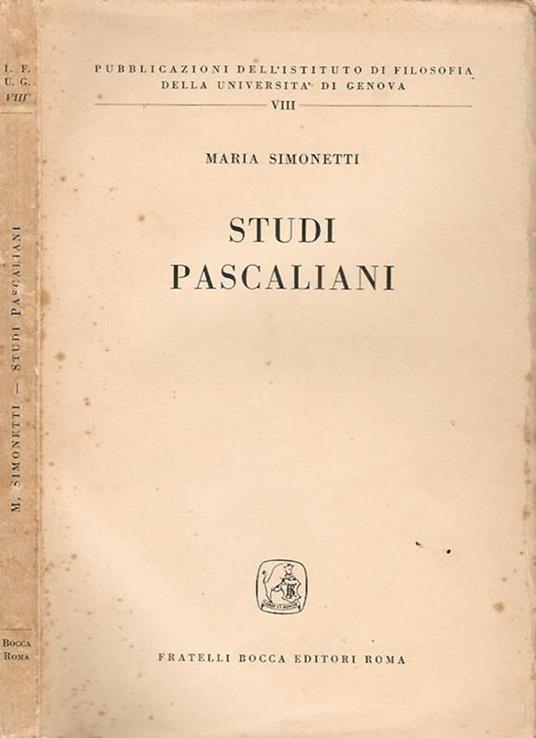 Studi Pascaliani - Maria Simonetti - copertina