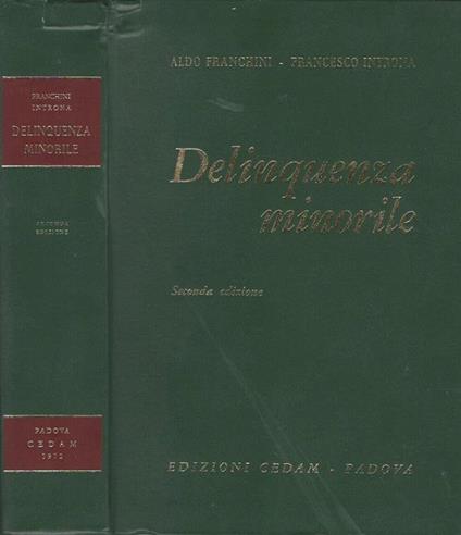Delinquenza minorile. Problemi medico-legali, psicologici e giuridico-sociali - Aldo Franchini - copertina