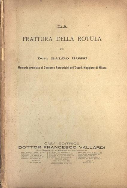 La frattura della rotula - Baldo Rossi - copertina