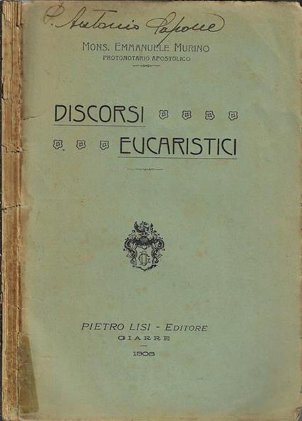Discorsi eucaristici - Emmanuele Murino - copertina