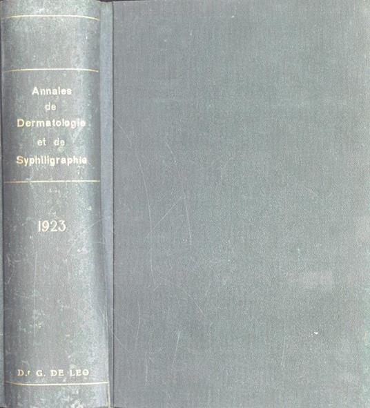 Annales de dermatologie et de syphiligraphie Tome IV - copertina
