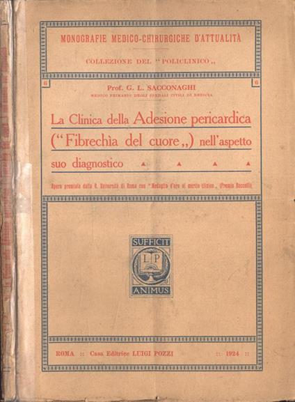 La clinica della adesione pericardica ( fibrechìa del cuore ) nell' aspetto suo diagnostico - copertina